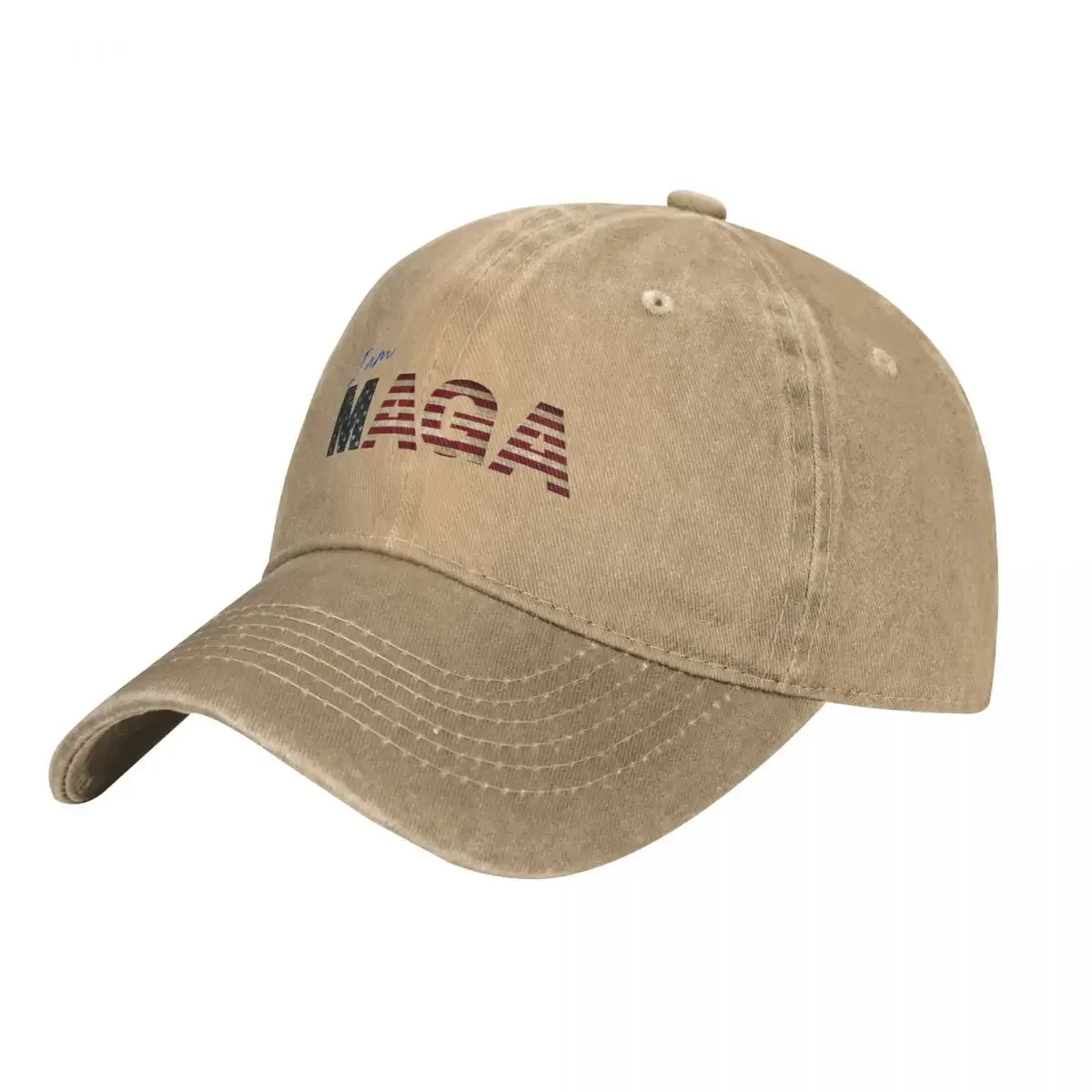 I Am MAGA Baseball Cap Trump Kpop High Quality Washed Hip Hop Hats Women Classic Printed Washed Baseball Caps