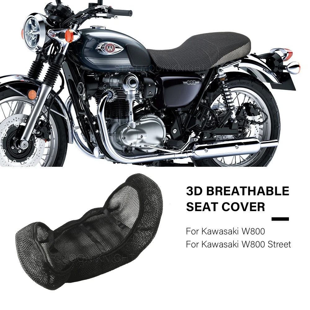 ForKawasakiW800W800StreetMotorcyclePassengerSeatCover3D