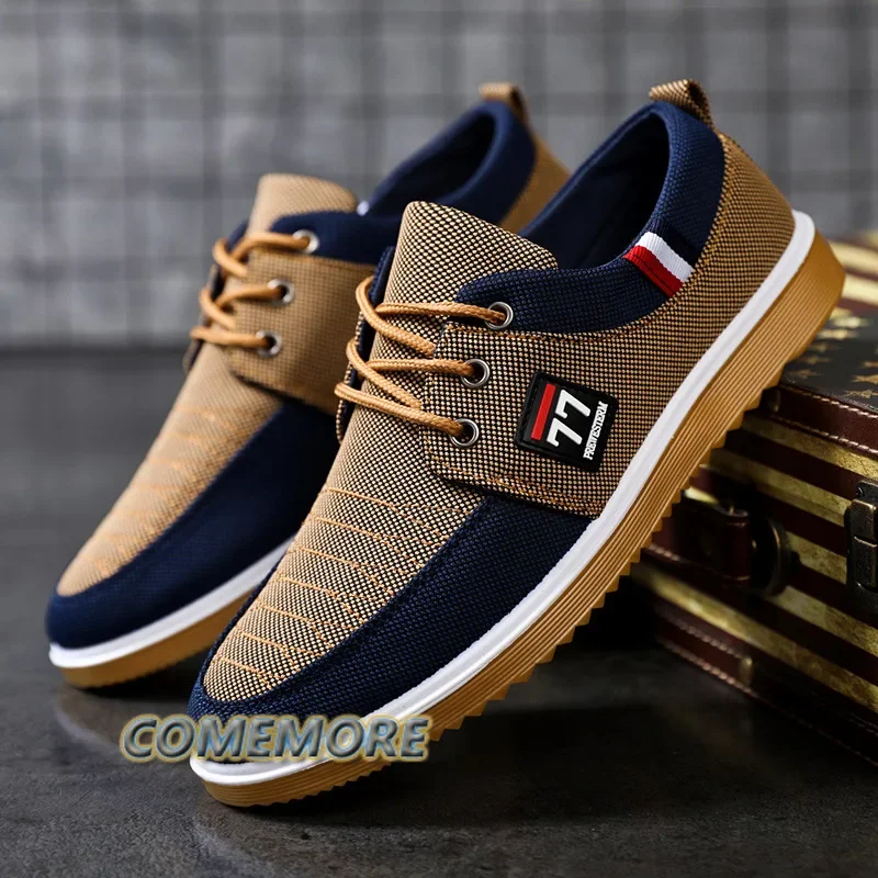 

New Men's Canvas Shoes Lightweight Sports Shoes Casual Mesh Breathable Vulcanized Shoes Classic Fashion Lace Up Work Shoes 2023