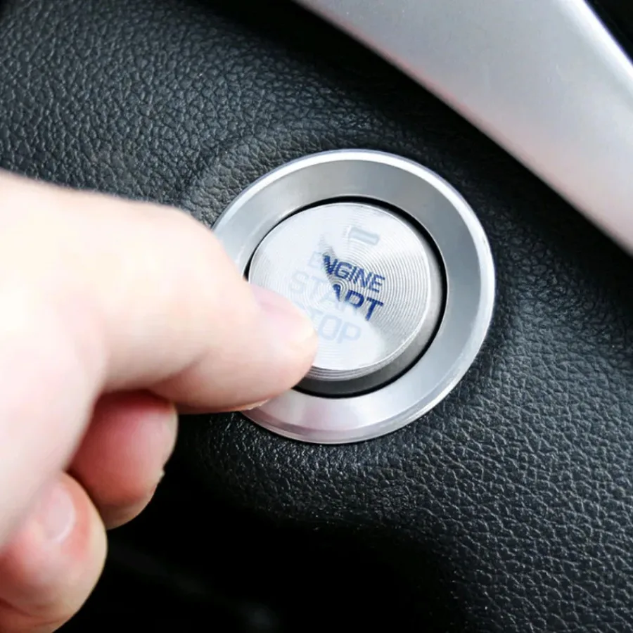 1Pc Car Interior Decoration Engine Ignition Sticker Start Stop Button Protective Film Sticker Car Button Transparent Film
