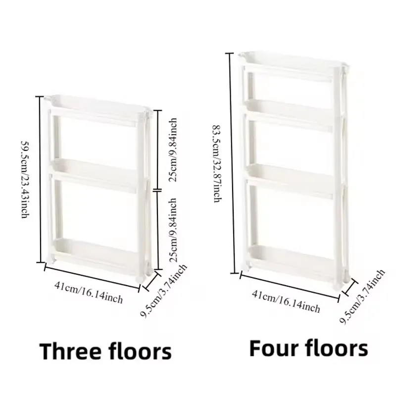 Multi-Layer Behind-The-Door Storage Cabinet Space Saving Trolley Rack for Bathroom & Kitchen Narrow Cabinet Organization 5