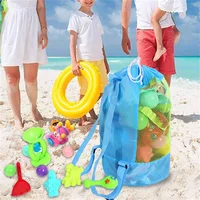 Large Capacity Kids Toy Storage Pouch Tote Bag Foldable Beach Mesh Bag Travel Beach Organizer Portable Net Storage Backpack 2