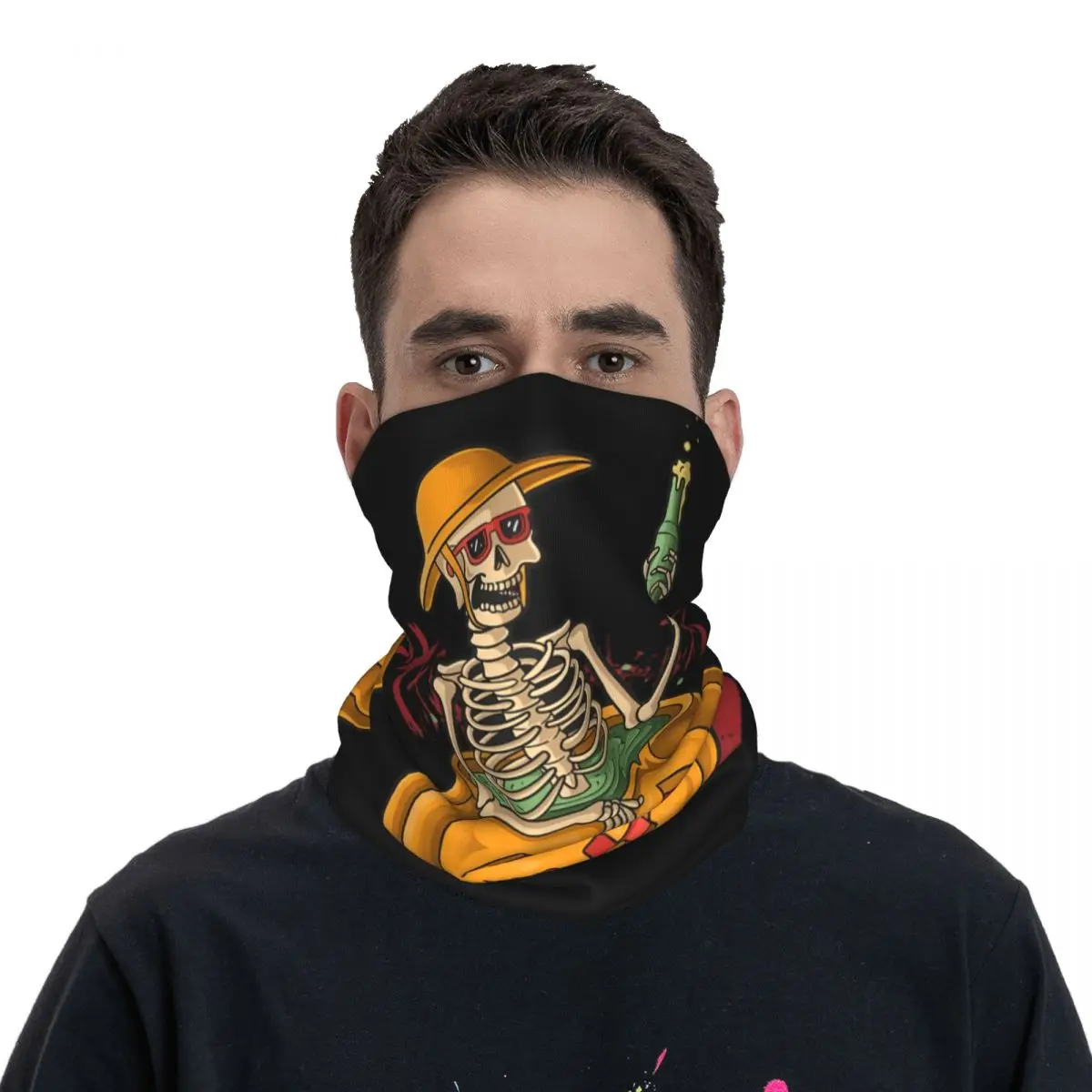 

2023 Halloween Pumpkin Atmosphere Bandana Merchandise Neck Gaiter Printed Horror Skull Mask Scarf For Outdoor Sports All Season