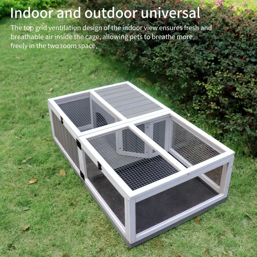 Wooden Tortoise House Indoor Turtle Enclosure for Small Animals Outdoor Wooden Reptile Cage