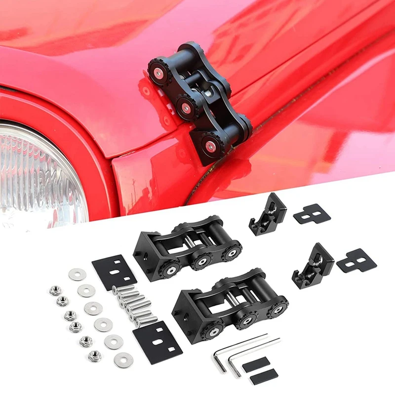 Aluminum Hood Catch Lock Latch Kit For Jeep Wrangler JK 2007 2017
