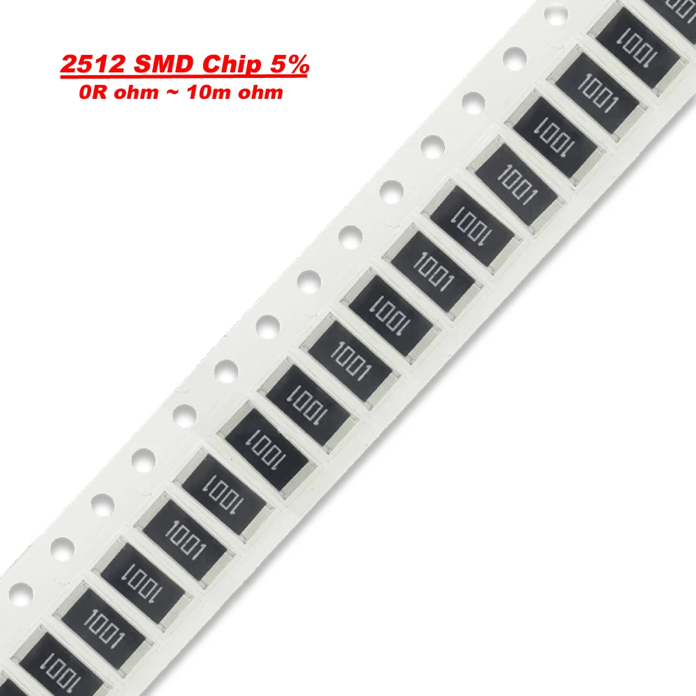 2512 SMD 칩, 1W 0R ~ 10M 5%, 1W 0 1 10 100 150 220, 330 옴, 1K 2.2K 10K ...
