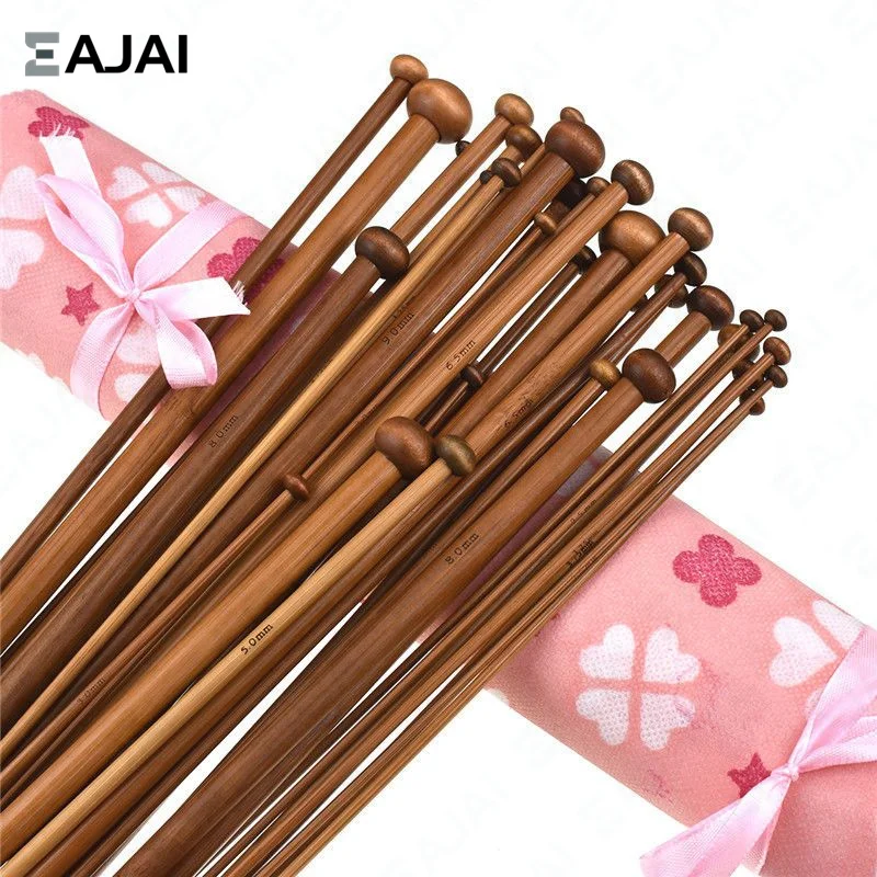 

Вязальные спицы из карбонизированной бамбуковой пряжи, 2-10 мм, 36 шт.