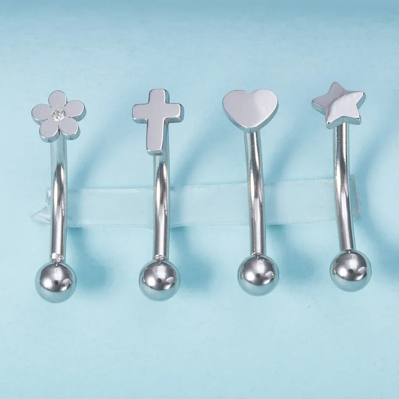 Piercing A Bilanciere Curvo In Acciaio Chirurgico Turchese - Foto 13