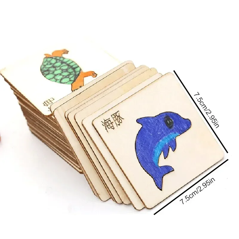 Wooden DIY Painting Stencils Template Craft Toys for Kids