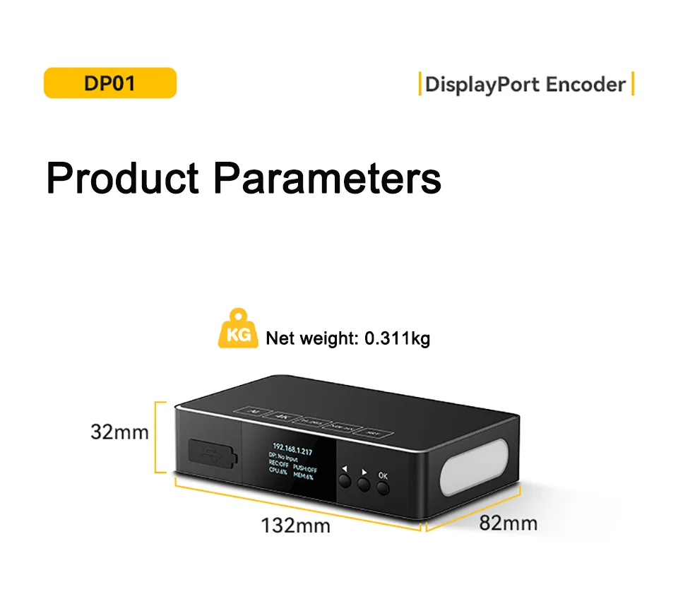 Link Pi DP01 DisplayPort Encoder NDI HD Video Decoder 4K P60 Input 1080P SRT RTM