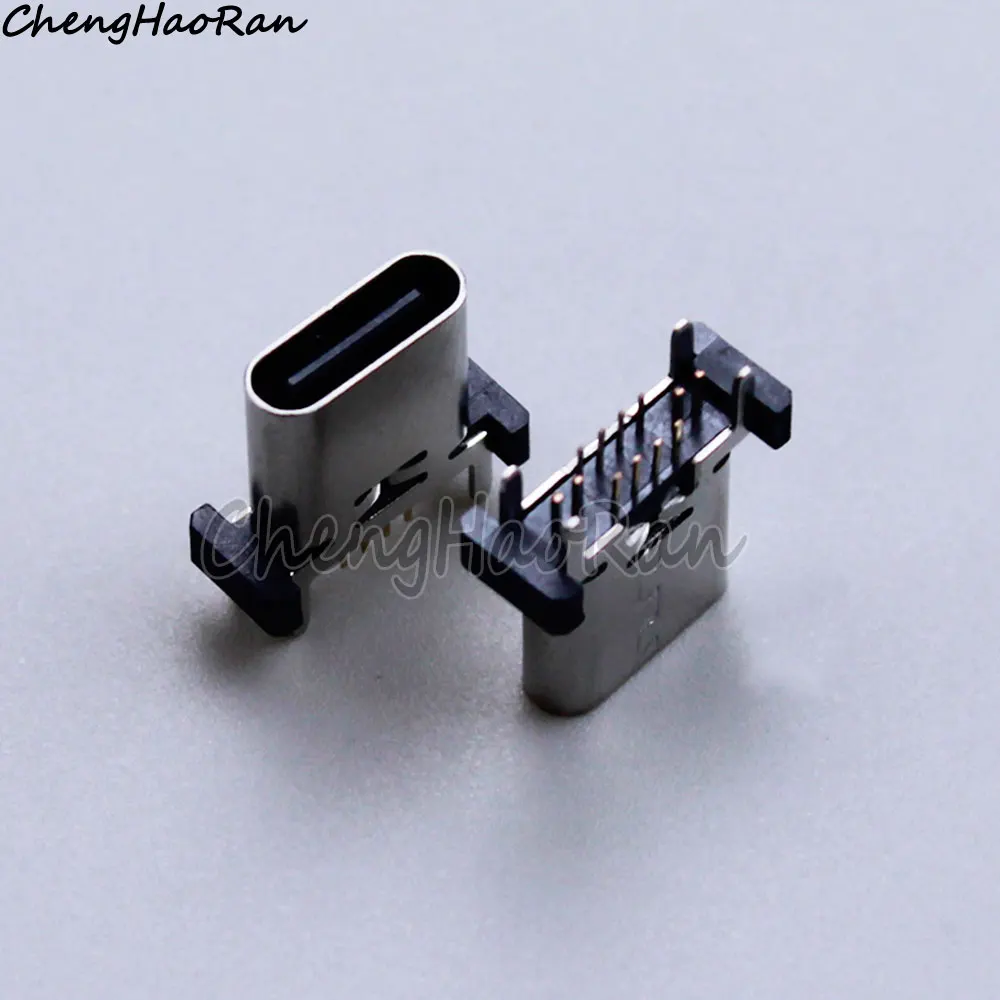 2 PCS 16 핀 유형 C USB 암 소켓 수직 인보드 플러그 커넥터 전자 수리 교체 부품