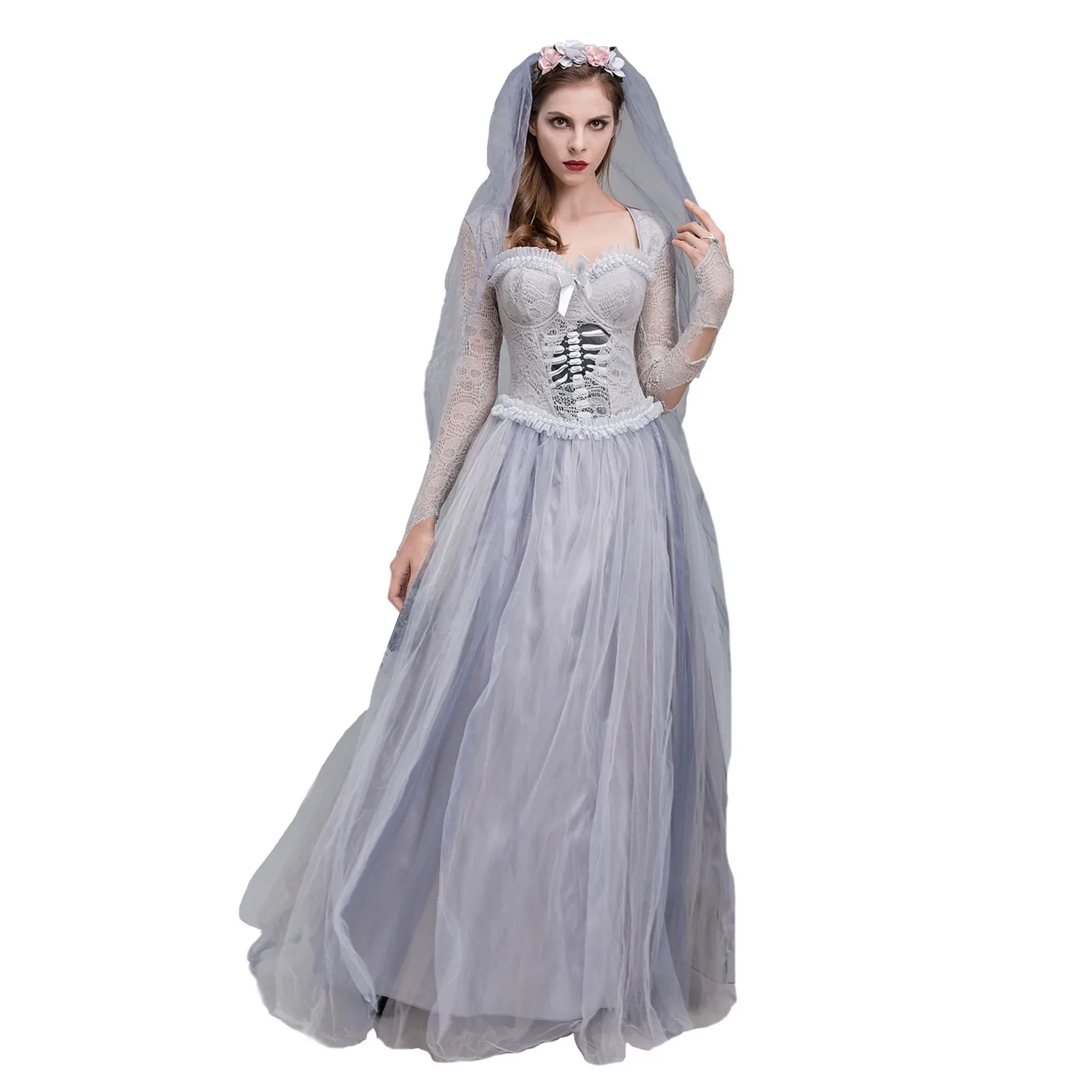 Party Attire Halloween Women'S Ghost Bride Costume Women'S Costume Horror Ghost Bride Cosplay Dress Performance