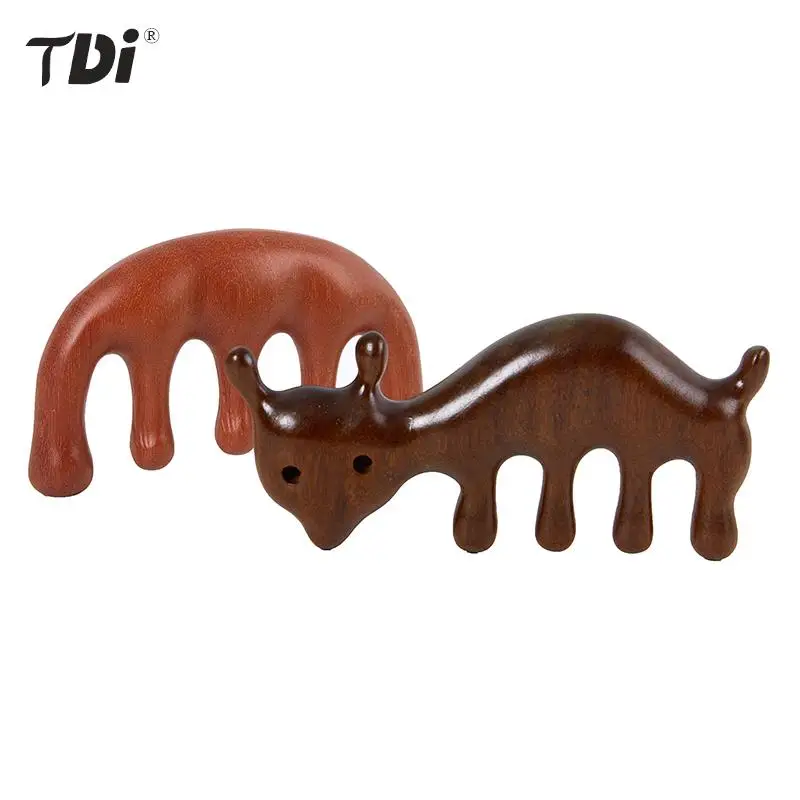 

Sandalwood Body Meridian Massage Comb Sandalwood Five Wide Tooth Comb Acupuncture Therapy Blood Circulation Anti-static Smooth