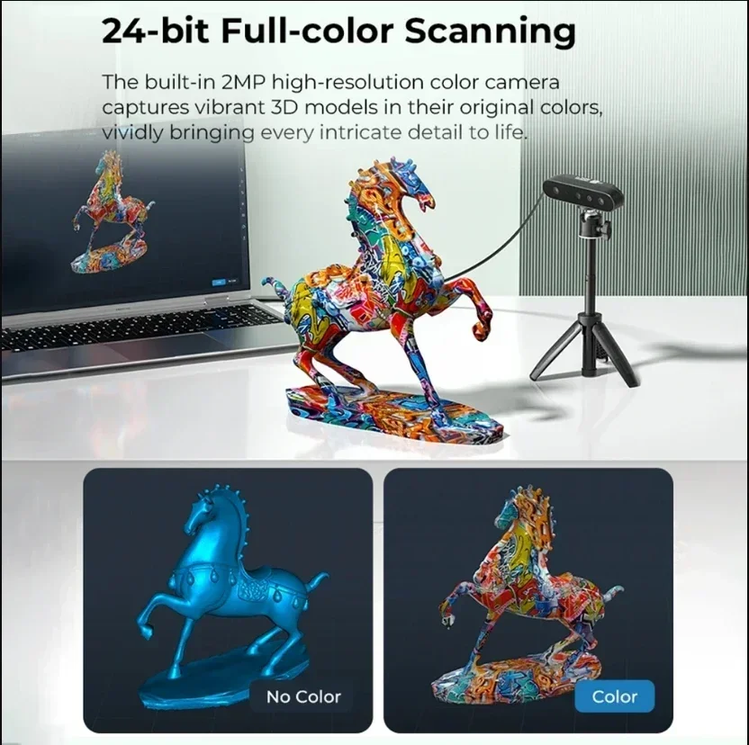 Creality CR-Scan Ferret SE 3D Scanner Portable Handheld 30FPS Quick Scan 24bit Fullcolor Scanning 0.05mm Accuracy - 3