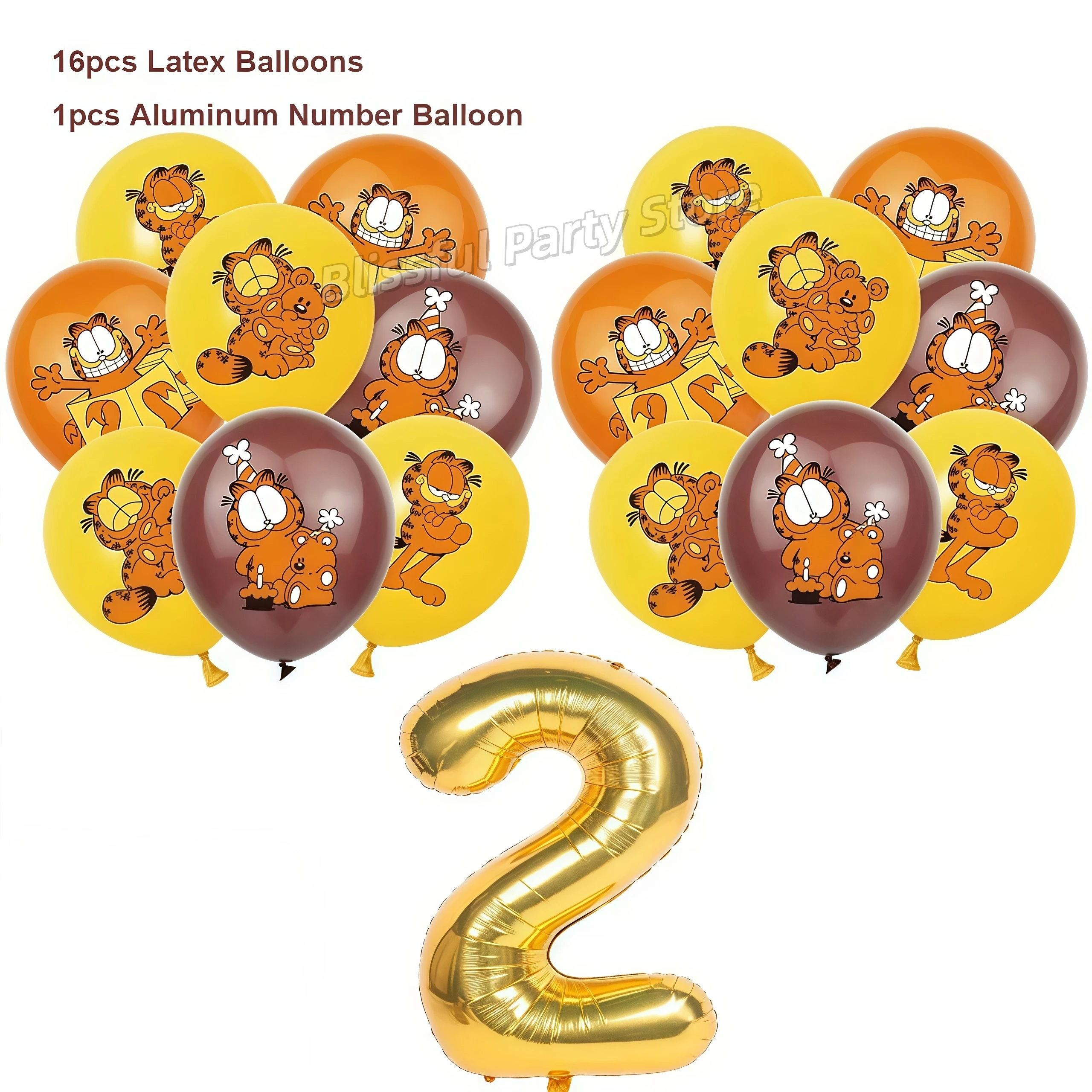 Cartoon G-Arfield Geburtstag Party Dekoration Geschirr Tasse Teller Serviette Ballon Banner für Kinder Bevorzugung Geschenk Baby Dusche liefert – Detail 24