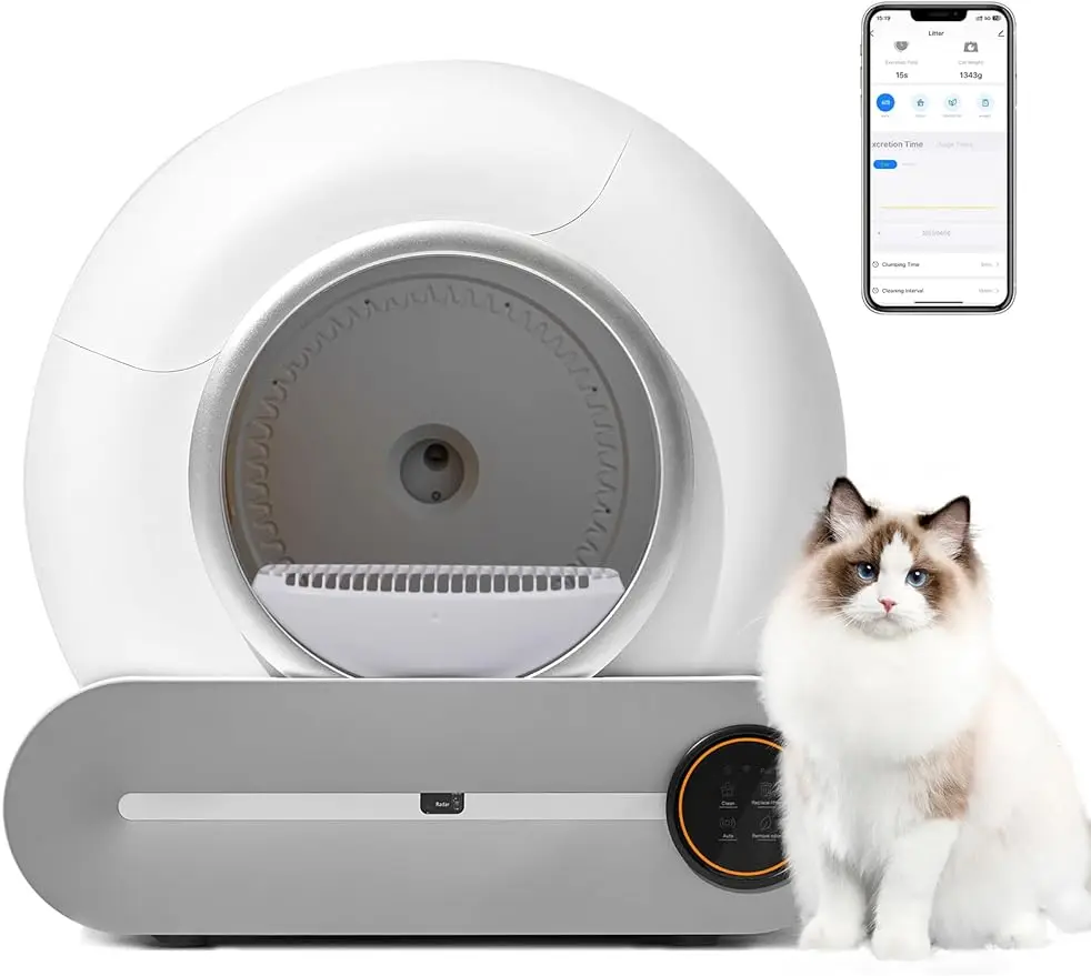 

Самоочищающийся кошачий наполнитель Smart Cat LitterCleaning Robot с управлением через приложение автоматический кошачий наполнитель SecureAlert/монитор здоровья