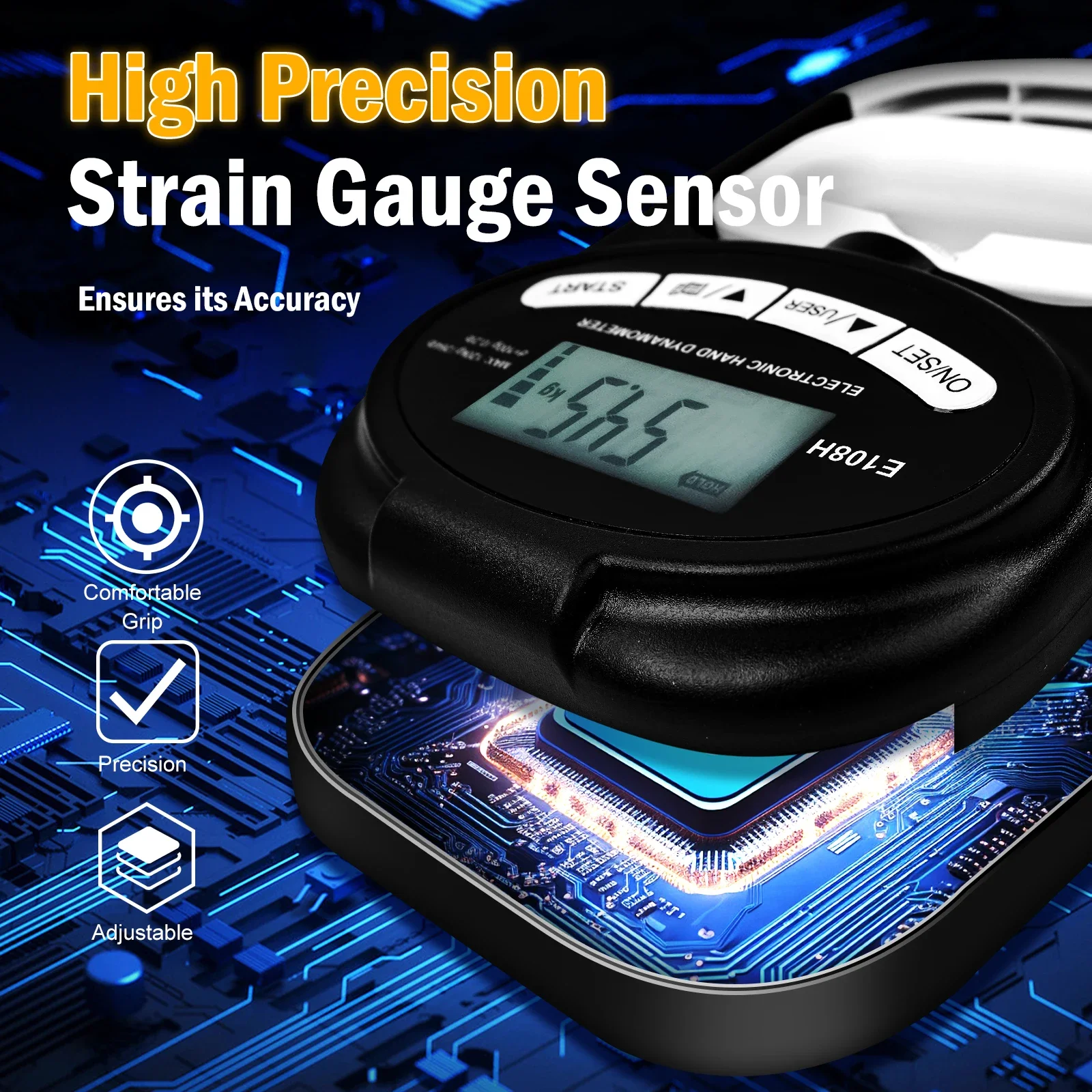Digital Hand Dynamometer Grip Strength Trainer Electronic Tester USB LCD Screen Exercise Home School Grip Tester hand dynamometer