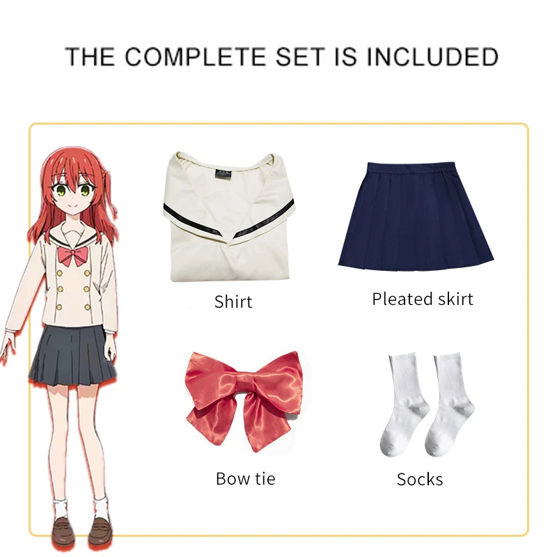 Bocchi the Rock!: Ikuyo Kita | School Uniform Cosplay Costume Set 23 Bocchi the Rock Ikuyo Kita School Uniform Cosplay Costume