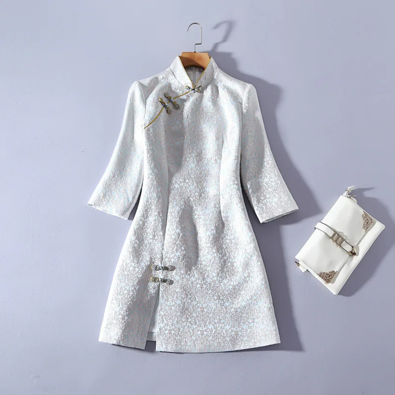 

Women Dress summer jacquard weave dress woman A71-0818