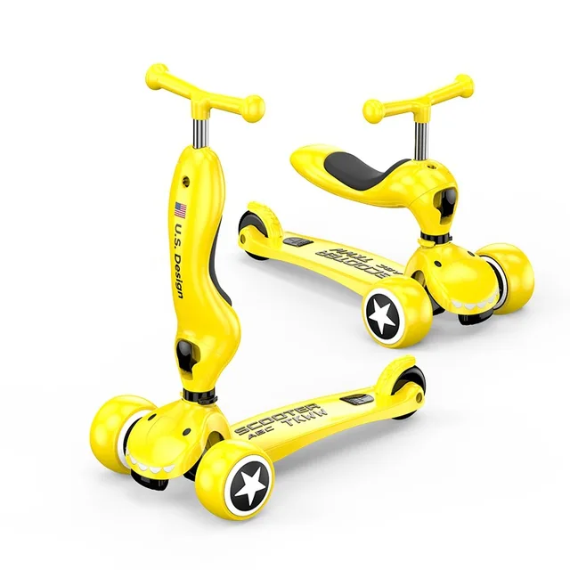 Scooter Children Girl Princess 2-year-old Boy Girl 1-3 Baby Pedal Can Sit and Ride Sliding Three-in-one Kids Bike  Kids Car 4
