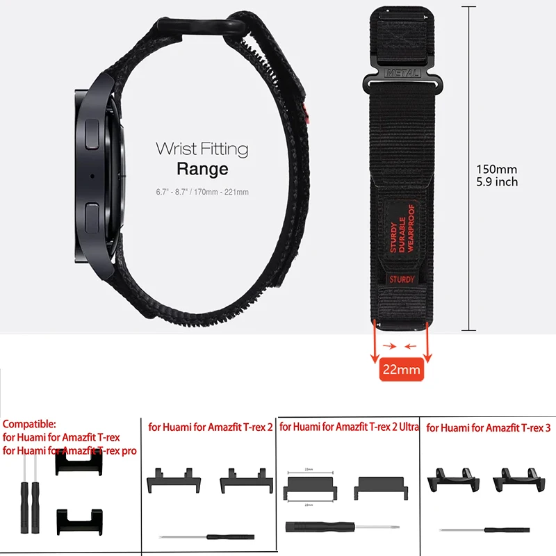 Durable Nylon Loop Strap for Smartwatch Sports Band