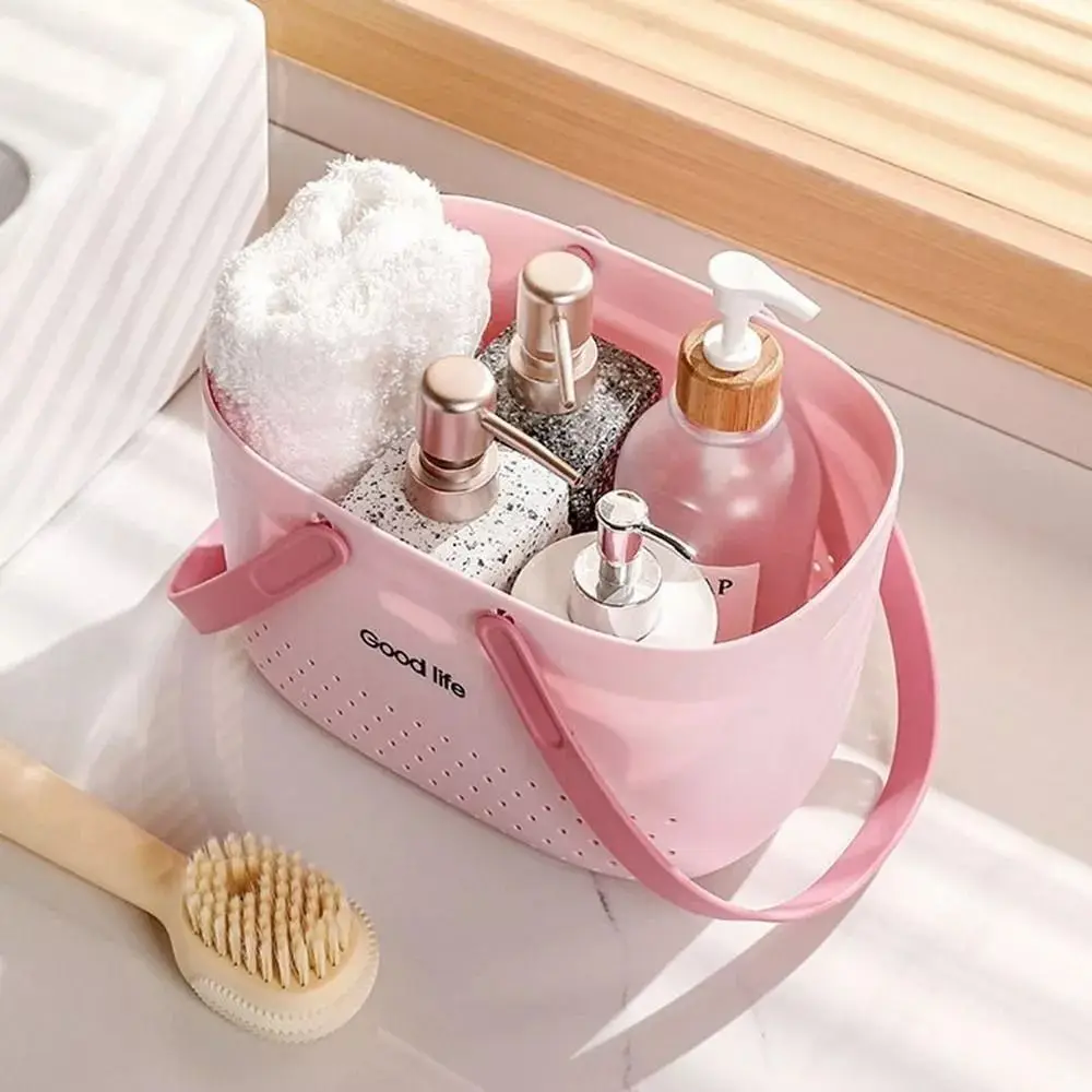 Plastic Wash Basket Large Capacity Silicone Handheld Sundries Storage Basket Portable Space Saving Bath for shower caddy basket