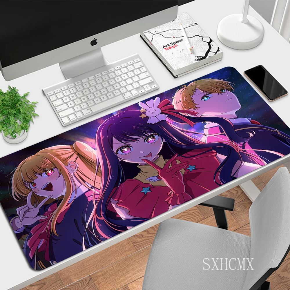 Oshi no ko Hoshino ai Grande Mouse Pad Gaming Kawaii Girl Desk Mat Tapete Gamer Mouse xl Mousepad para Laptop Acessórios para pc - Imagem 5