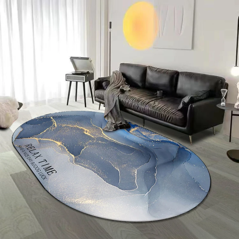 Oval Carpets for Living Room Decoration Home Corridor Balcony Softs Rugs for Bedroom Decor Area Rug Large Washable Study Carpet 4
