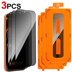 Enhanced Privacy Screen Protector - Easy Installation, Anti - Spy, Dust - Free, Tempered Glass, 9H Hardness (1/2/3 Pack) - iPhone 17 Pro (3Pack)