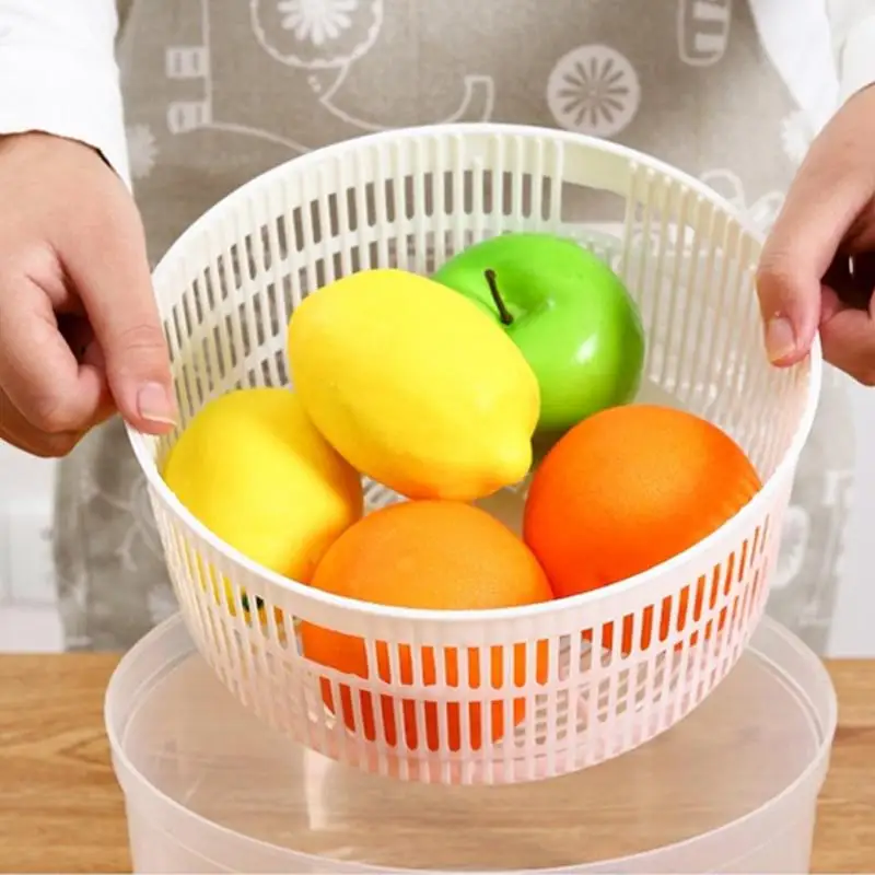 Salad Spinner Household Vegetable Dehydrator Manual Water Salad Spinner Fruit Drain Basket Dryer Hand Crank Kitchen vegetable dryer