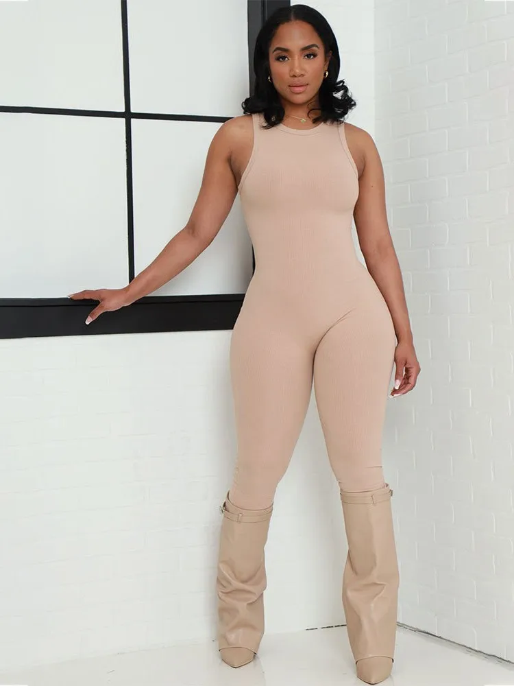 

Activewear Fitness Sport Rompers Womens Jumpsuit Casual Crewneck Sleeveless Body-shaping One Piece Overalls Streetwear Rompers