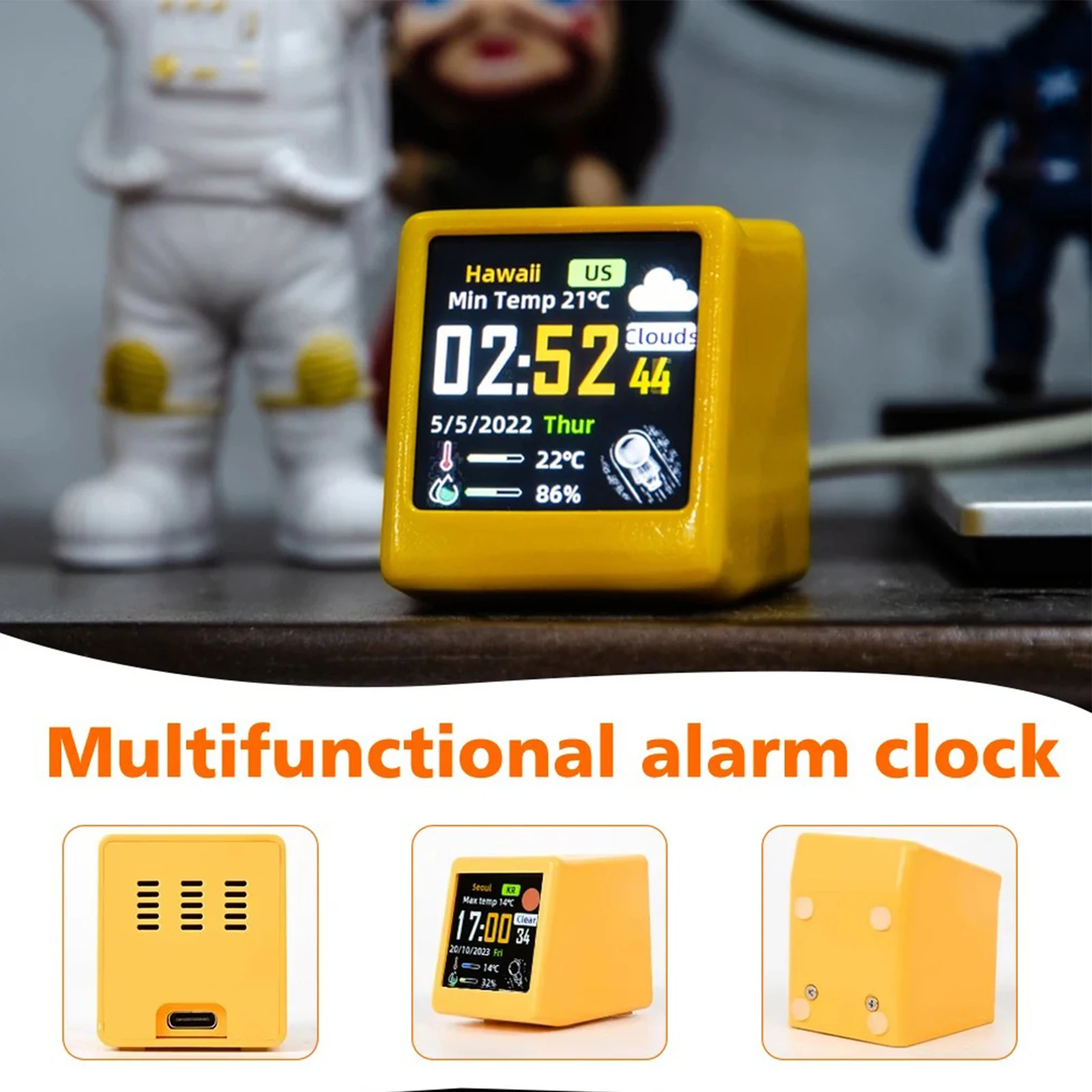 Portable Smart WiFi Weather Station Desktop Weather Digital Humidity Clock thumbnail 6