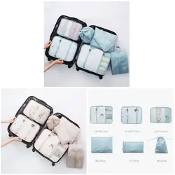 7pcs Waterproof Packing Compression Clothes Storage Bag Travel Insert Case Set