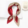70*70cm Soft Neckerchief Two Color Splicing Decorative Headscarf Women's Hijab Scarves Crinkled  Pleated Silk Scarf Satin Hijab 1