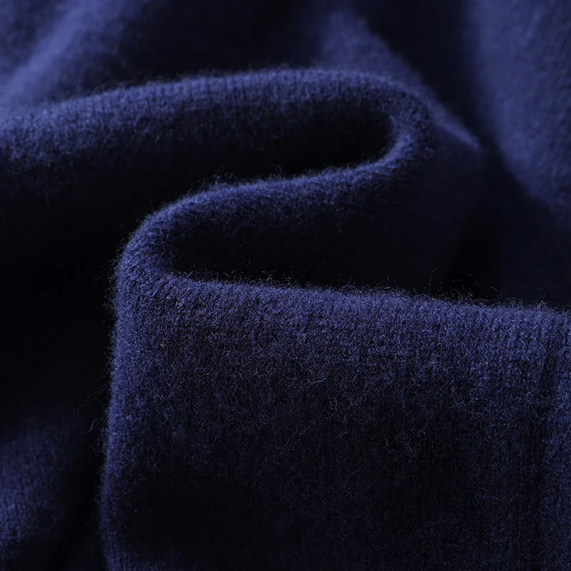 2024 Men Knitwear Pure Australian Wool Sweater Zipper style Cardigan Polo Collar Thick Style Warmth Basic Business Clothing Tops 5