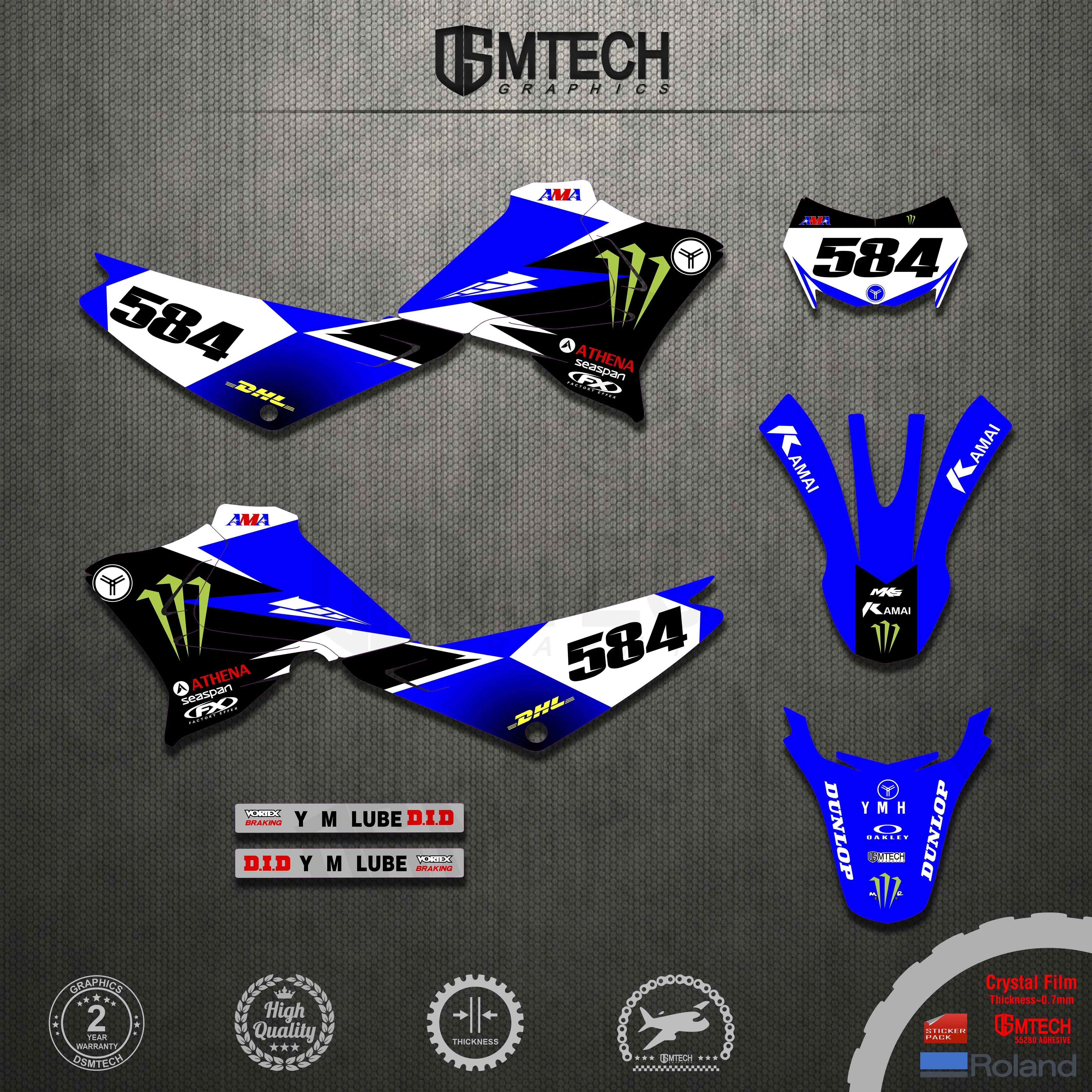 DSMTECH Customized Numbers Names Motorcycle XTZ 125 3M Emblems Decals Stickers Backgrounds Graphics kits For YAMAHA XTZ125