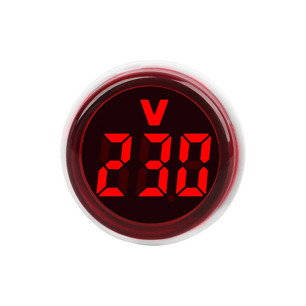 Circular LED Display Digital Ammeter with EU Plug for Electrical Measurements