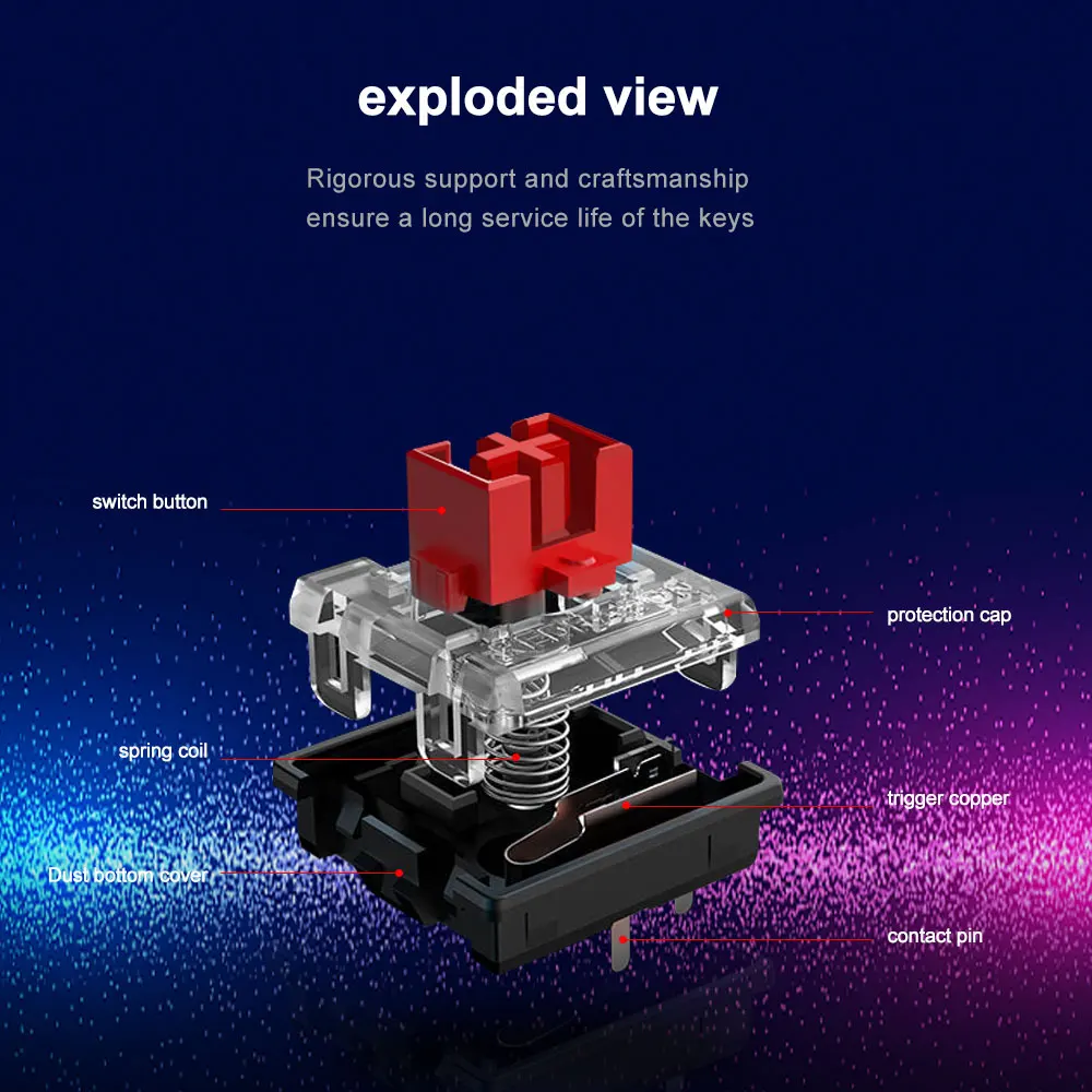 REDRAGON SMD RGB MX ο  5.5 ġ 3Pin Clicky  ˰ ħ Ű     ġ