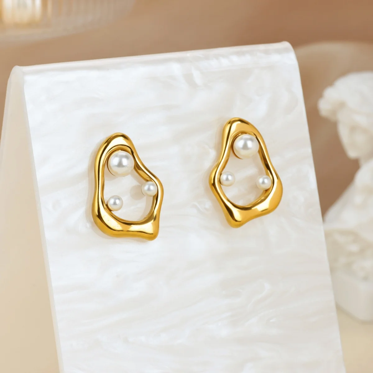 Stainless Steel Hollowed Geometric Earrings for Women