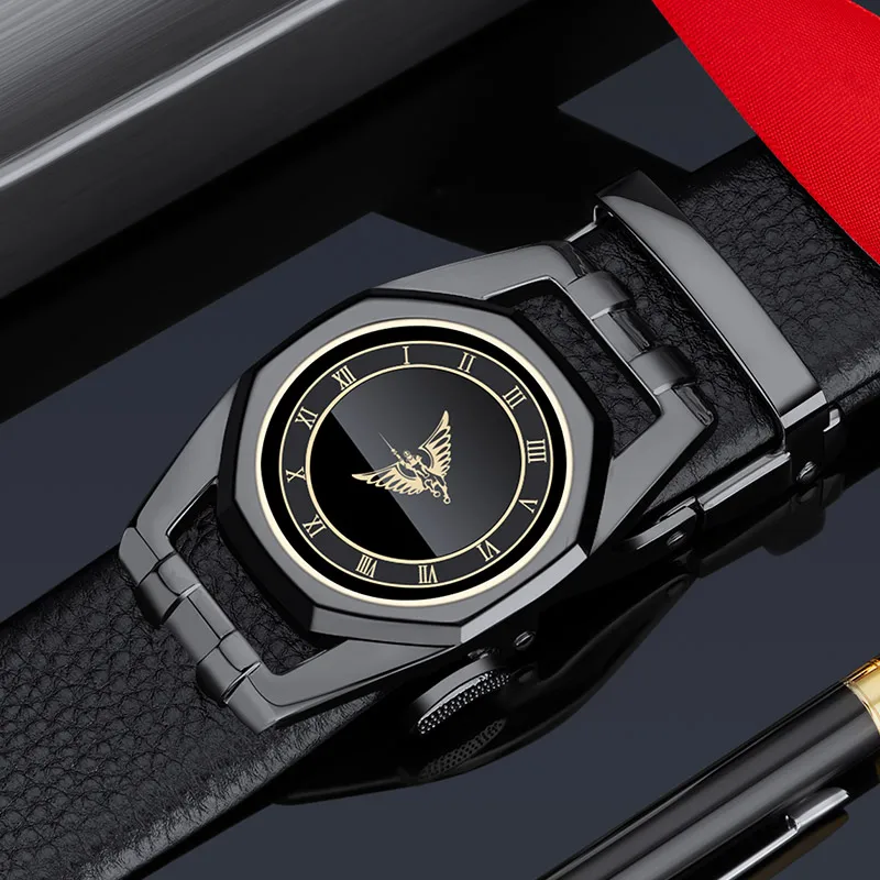 

Fashionable leather belt with automatic buckle for men's belt High end personalized formal trouser belt