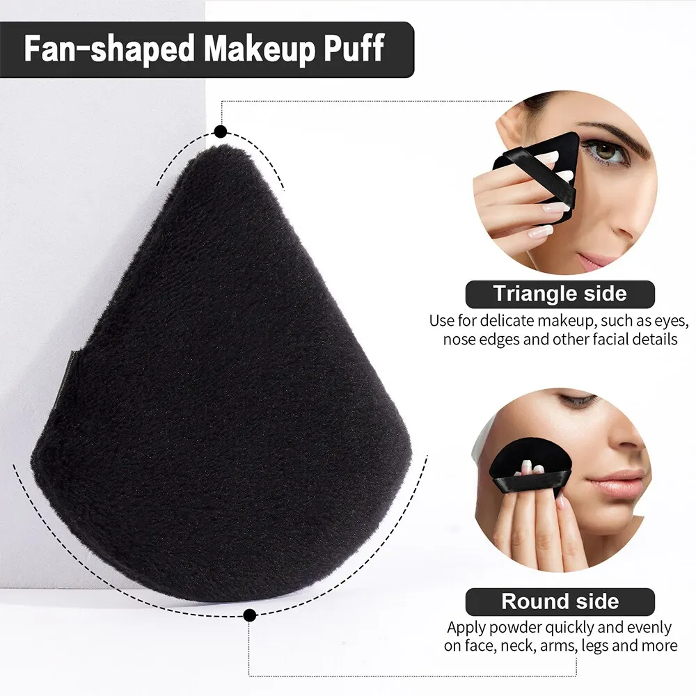 MAANGE 10/12 Pcs Triangle Powder Puff Wet Dry Use For Loose Powder Liquid Cosmetic Soft Plush Powder Puff Makeup Foundation 6