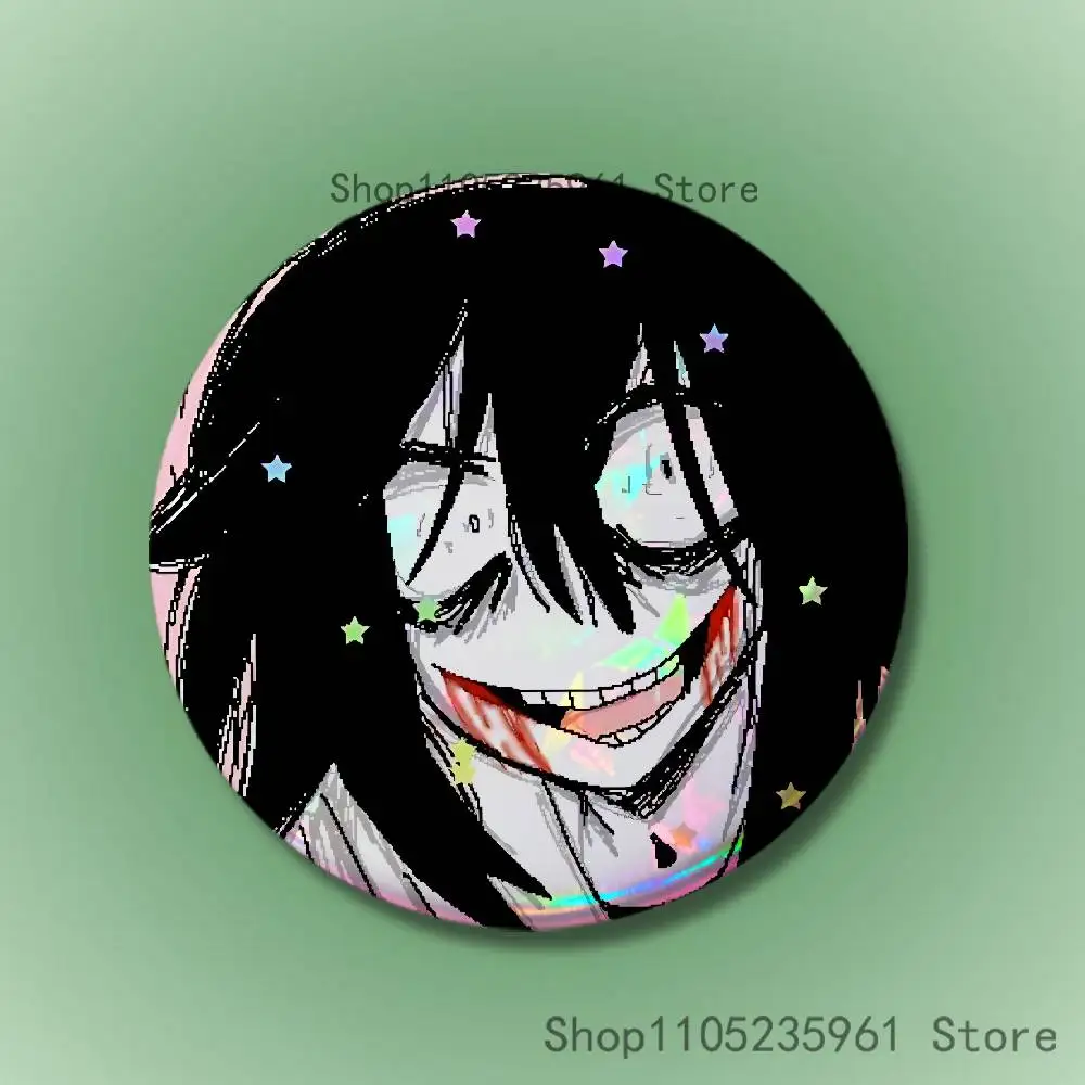 Jeff Art Killer Abzeichen 25 32 44 58 75 mm runde Cosplay Pin Fans sammeln Freunde Geschenke Brosche Souvenir Custom – Detail 12