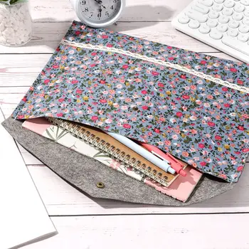 1PC cartella di File A4 elegante portacarte in tessuto con piccoli fiori borsa portadocumenti floreale di grande capacità borsa Organizer per cartelle di archiviazione