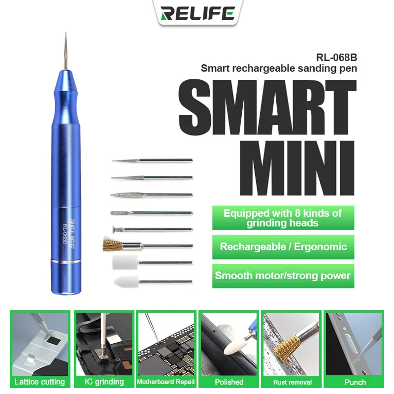 

New RL-068B Wireless Charging Smart Rechargeable Sanding Pen Tool For Lattice Cutting/IC Grinding/Motherboard Repair/Polished