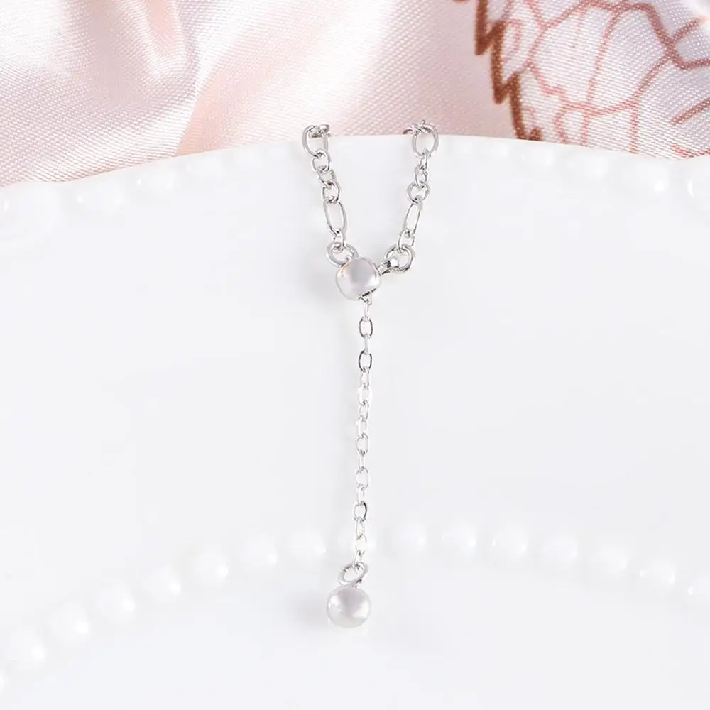 Silver Heart Ring Creative Trendy Bead Chain Punk Adjustable Finger Jewelry Korean Women Rings