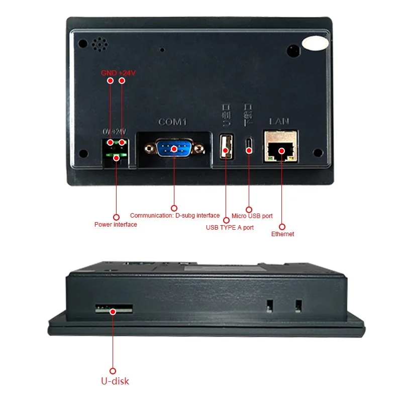 4.3 Inch LCD Touch Screen Ethernet RS485 232 Communication DC19-30V LAN RJ45 HMI for PLC