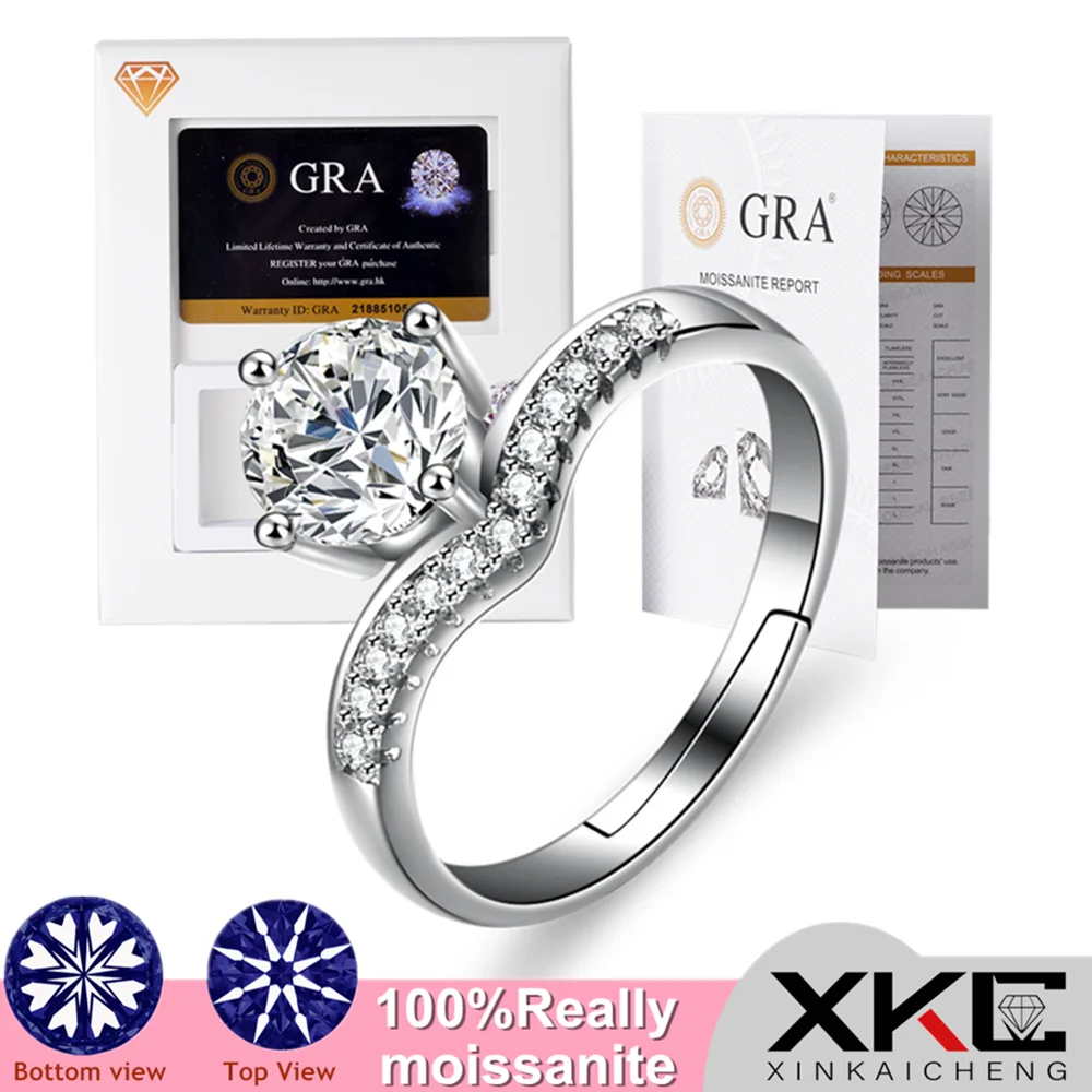 

High-class luxury 925 sterling silver Mozambican stone one carat lady ring son package luxury holiday gifts