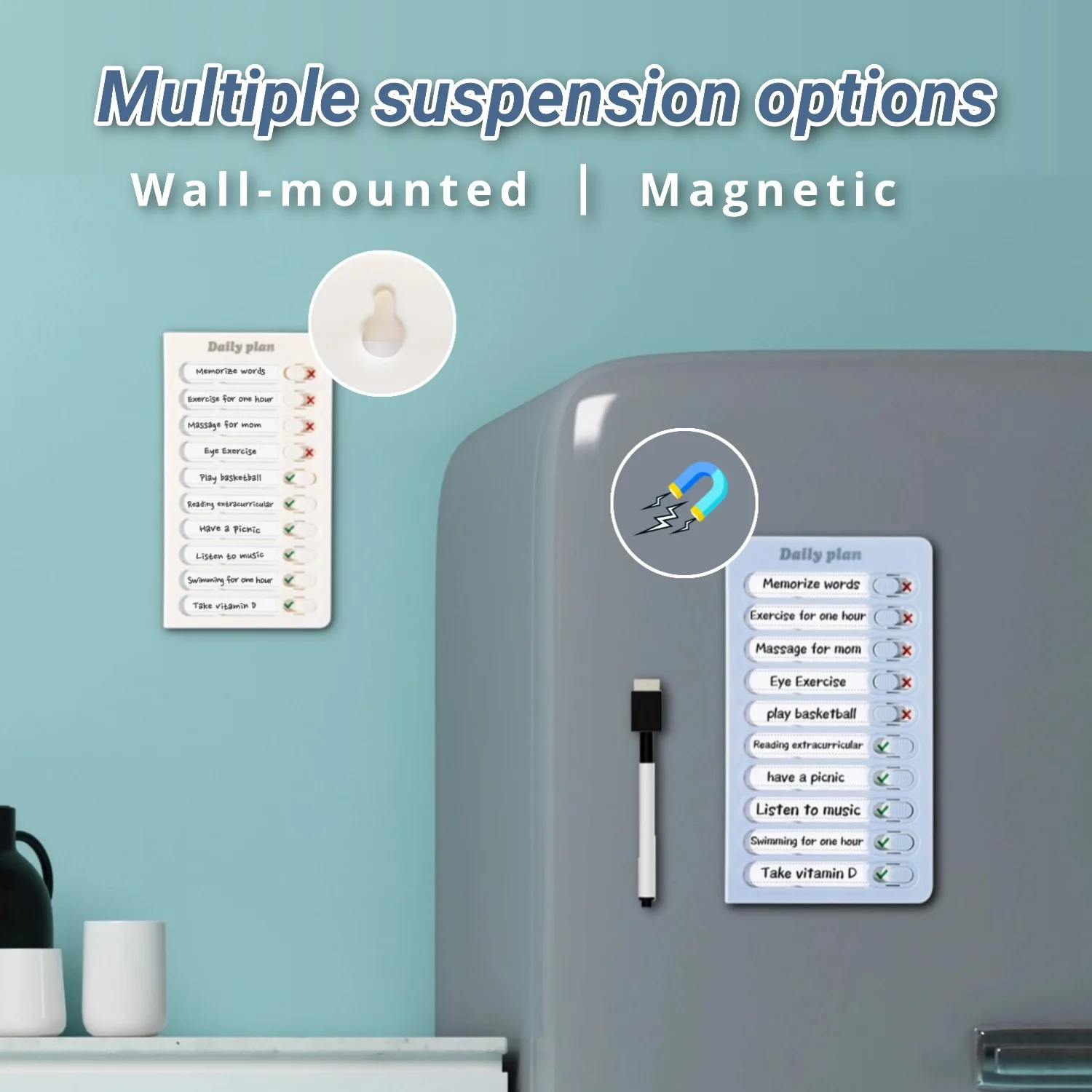 Magnetic Erasable Planner Board with Accessories