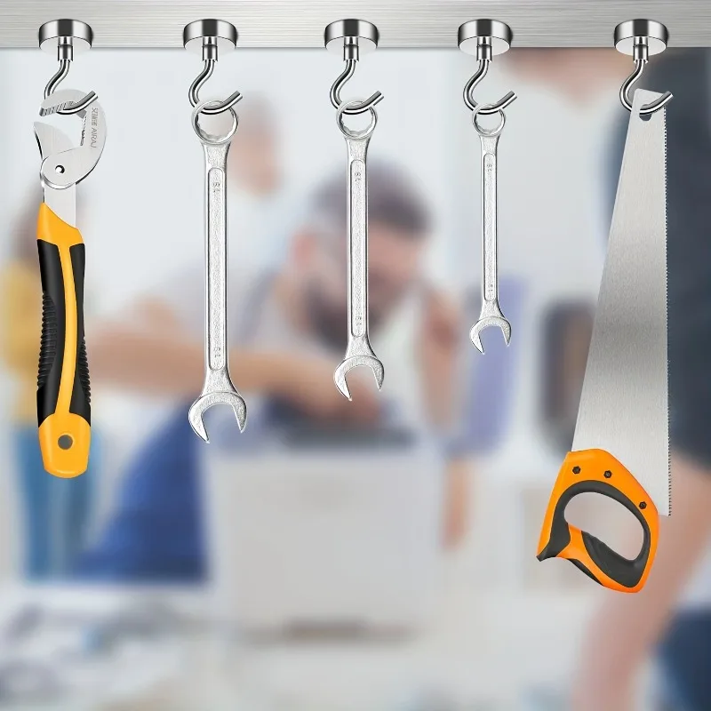 Strong Magnetic Multi-Purpose Hooks Storage Hooks Home Kitchen Bar Key Storage Bathroom Hangers 10Pcs E16