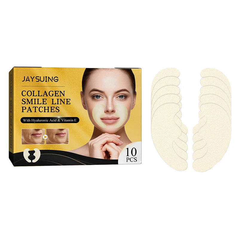 10Pcs Facial Line Lifting Firms Anti Wrinkle Aging Collagen Smile Line Patches Hyaluronic Acid Moisturizing Patches Skin Care